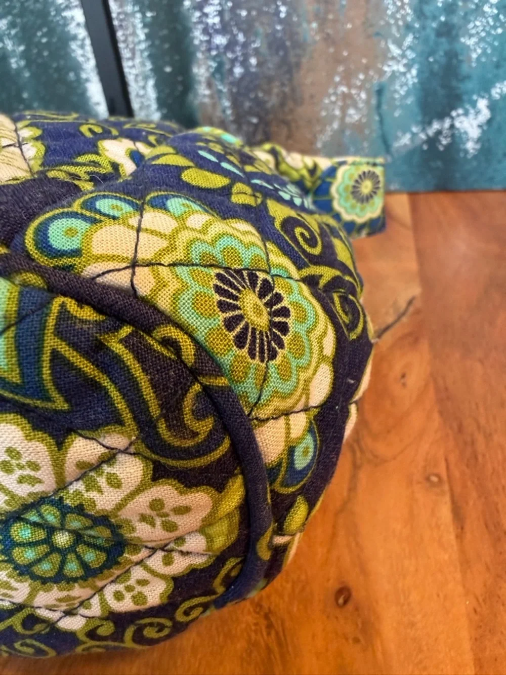 Vera Bradley Boho 2010s Retired Floral Shoulder Bag Blue/Green VGUC